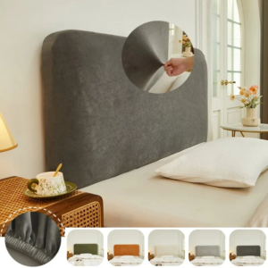 Super Soft Velvet Bed Headboard Cover Solid Stretch Bed Head Slipcovers All-inclusive Anti-dust Bedside Protector Covers