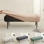 Elastic Ottoman Cover Rectangle All-inclusive Stool Covers Jacquard Piano Bench Seat Covers Anti-dirty Removable Home Decor