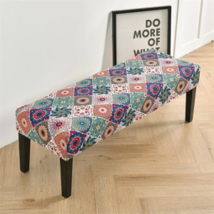 Floral Printed Long Bench Cover Stretch Piano Stool Covers Anti-dirty Ottoman Protector Dining Chair Slipcover Living Room