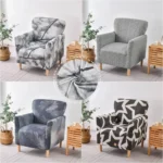 Soft Armchair Covers Elastic Club Tub Chair Slipcovers for Living Room Single Sofa Covers Home Bar Counter Hotel