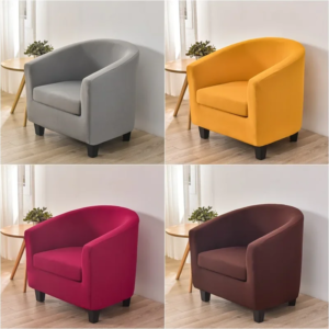 Solid Color Elastic Club Tub Chair Cover Spandex Single Sofa Slipcover with Seat Cover Armchair Protector Living Room