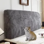 Leaves Jacquard Bed Headboard Cover Cats Dogs Anti-scratch Bed Head Slipcover Elastic All-inclusive Bedside Protector Bedroom
