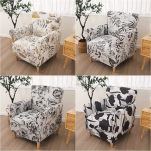 Floral Tub Accent Chair Cover Stretch Club Armchair Slipcovers Anti-slip Elastic Single Sofa Covers for Living Room Bar Counter