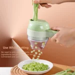5 in 1 Electric Vegetable Cutter Set Portable, Rechargeable, Wireless Food Processor & Chopper Machine for Pepper