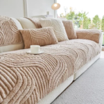 Solid Wave Striped Sofa Seat Cover Soft Thicken Sofa Towel Covers Non-slip Couch Mat Slipcovers for Living Room Home