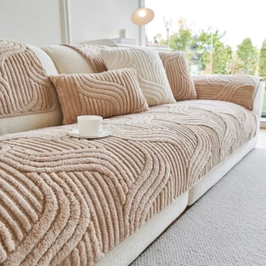 Solid Wave Striped Sofa Seat Cover Soft Thicken Sofa Towel Covers Non-slip Couch Mat Slipcovers for Living Room Home