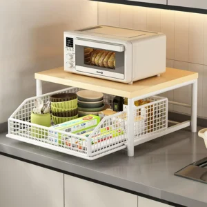 Kitchen Countertop Organizer – Multi-Use Shelf for Microwave, Spices, Coffee Machine & Printer