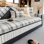 Plaid Chenille Sofa Seat Cover for Living Room Anti-Slip Dust-proof Sofa Towel Anti-cat Scratch Couch Slipcovers Funda Sofá