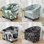 Spandex Tub Chair Cover Flower Print Club Armchair Slipcover Elastic Washable Seat Case Protector for Living Room Home Decor