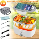 3 In1 Electric Lunch Box Food Heater 65W Fast Heated Leakproof 1.5L Removable Stainless Steel Container Portable Lunch Box