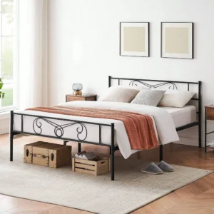 Queen Full Twin Size Bed Frame Platform With Headboard And Footboard Metal Bed Mattress Foundation With Storage, No Box Spring N