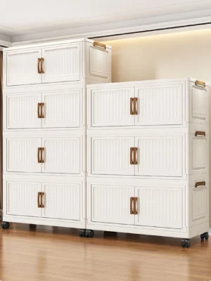 Foldable No-Install Multi-Layer Plastic Baby Wardrobe Clothing Storage Cabinet for Home Living Room Bedroom Storage Box