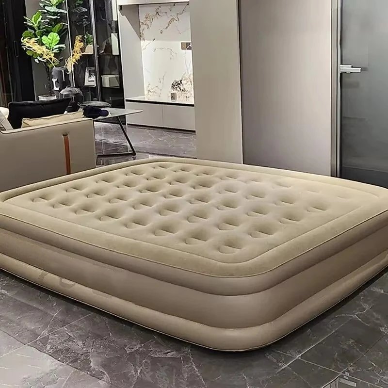 Interior Air Mattress Glamping Mats PVC Inflatable Sleeping Mattress Luxury 2 Person Camping Bed Mat Built-in Pump
