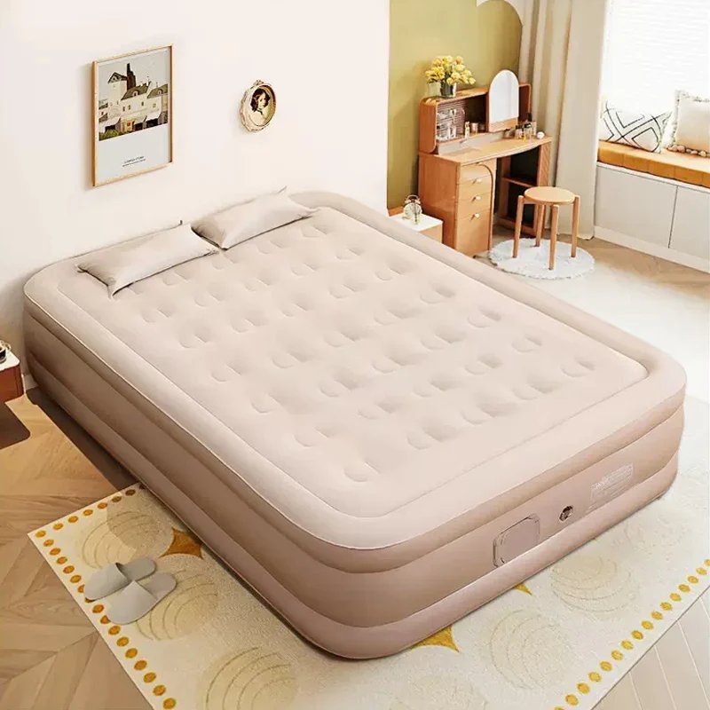 Queen Air Mattress with Built in Pump Upgraded Blow Up Mattress Luxury Flocked Top Airbed