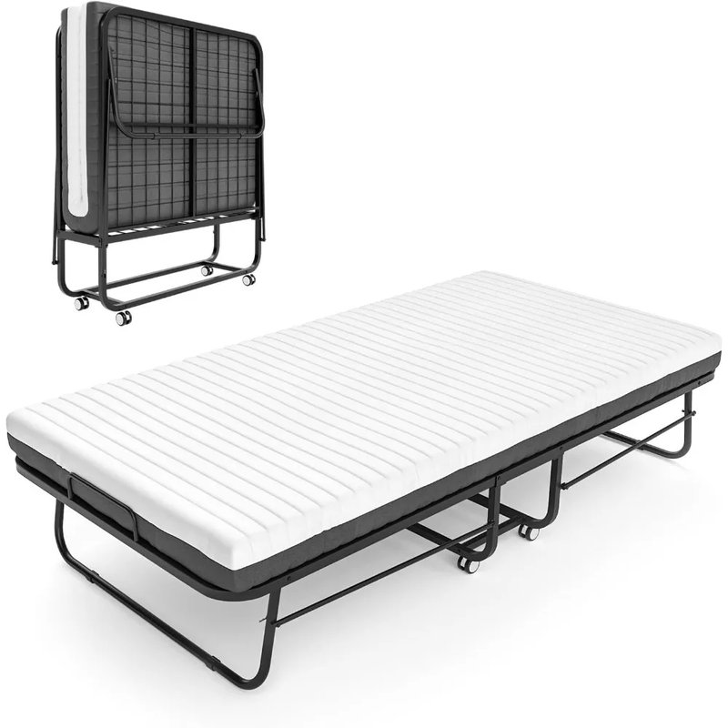 Folding Bed with Memory Foam Mattress