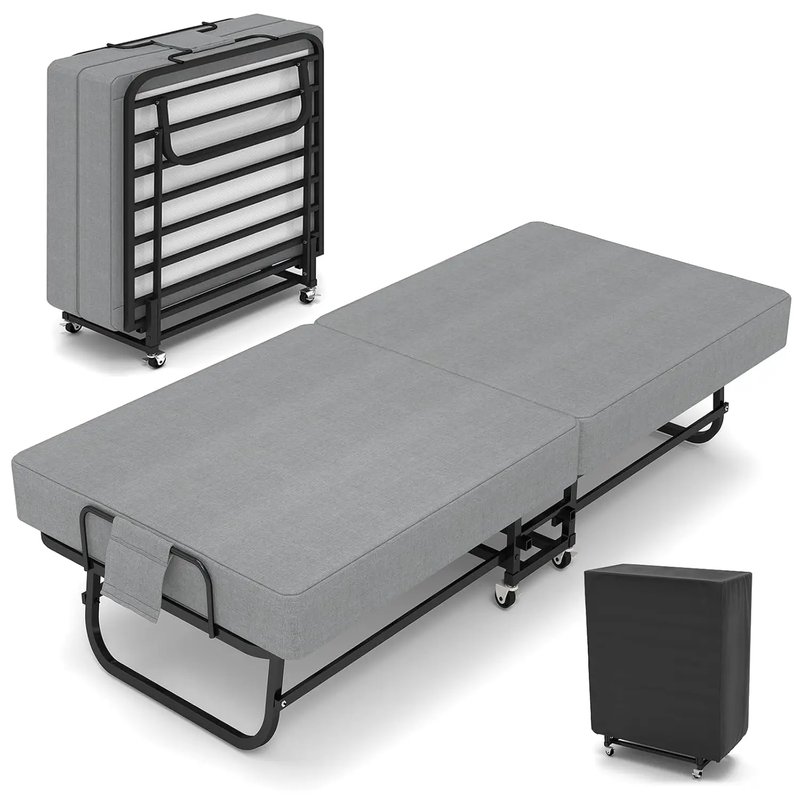 Folding Bed with Mattress for Adults