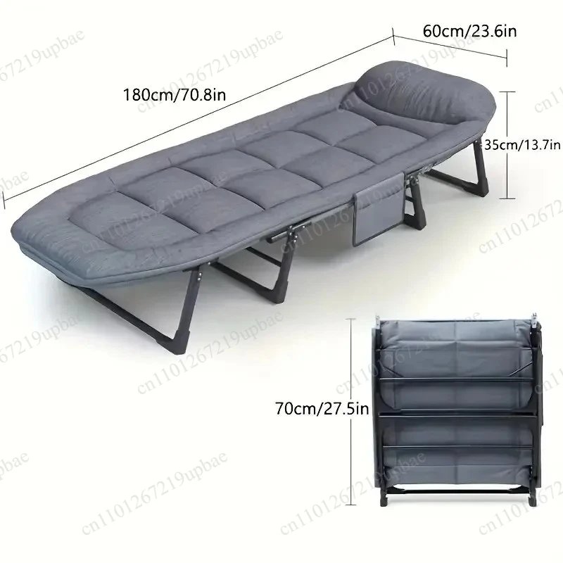 Portable Folding Sleeping Bed Heavy Duty Camping Chair Adjustable Height Mattress Outdoor Travel Home Guest Hiking