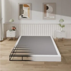 Box Spring Bed Base 7 Inch High Metal Size Box Spring Only Heavy Duty Mattress Foundation with Fabric Cover Easy Assembly Quiet