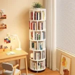 360° Rotatable Home Storage Rack Children's Picture Book Organizer Living Room Study Room Mobile Adult Bookshelf