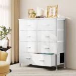Dresser Children Wardrobe For Bedroom With 8 Fabric Drawers Storage Cabinet Steel Frame Assembly Closet