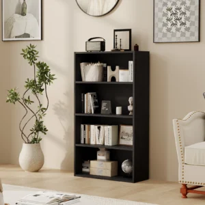 Wooden Shelf Bookcase Tall Floor Standing Open Bookshelf for Living Room and Home Office Personalized Storage