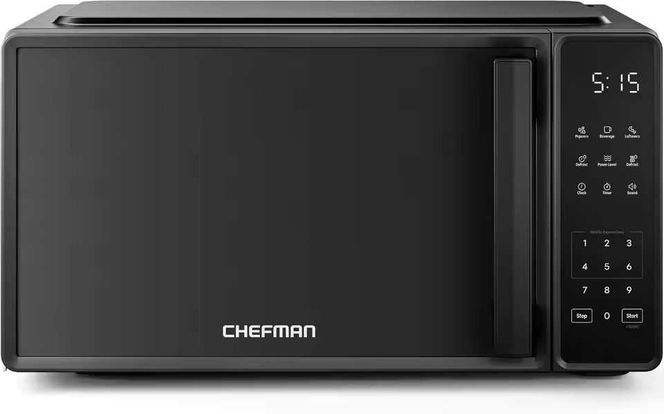 Chefman 0.7 Cu. Ft. Countertop Microwave Oven Black – 700W Compact Kitchen Appliance