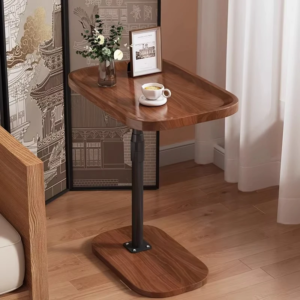C-shaped coffee table, vertical storage shelf, sofa bed sliding sofa side table, small space small table, tight bedside table