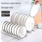 Stainless Steel Dish Draining Rack Multipurpose Silver Plates Storage Rack