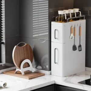 2/3 Layer Kitchen Spice Shelves Pull-Out Spice Organizer Shelf Household Multi-Functional Oil Salt Sauce and Vinegar Storage